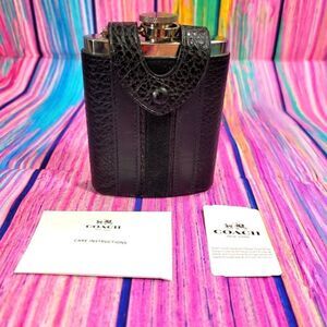 Coach Black Varsity Stripe Flask NWT
